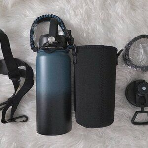 NIB 32/40oz Insulated Water Bottle Teal and Black Ombre